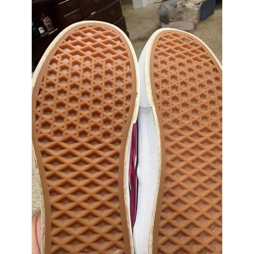 Vans Pink Slip On Sneakers Floral Ribbon Lace Up Low Top Shoes Womens 6.5 - Picture 3 of 5